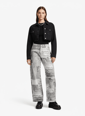 Graffiti Newspaper Baggy Jeans