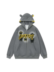 Star Embroidered Hooded Sweatshirt Mickey Inspired Cozy Style