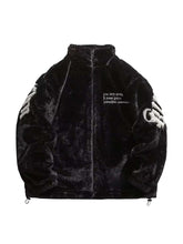 Street Letter Embroidered Fleece Jacket Urban Winter Style
