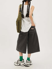 American Retro Loose Wide leg Casual Workwear Jorts Streetwear