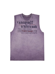 Heavy Worker Washed And Broken Retro Font VEST Streetwear