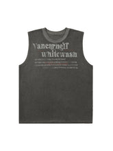 Heavy Worker Washed And Broken Retro Font VEST Streetwear
