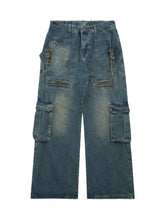 High Street Heavy Duty Design Multi pocket Jeans Streetwear