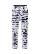 High Street Old Washed Slim Fit Jeans Pants Streetwear