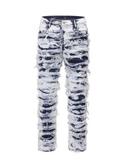 High Street Old Washed Slim Fit Jeans Pants Streetwear