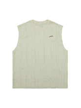 High Street Worn Design Diamond Texture Vest Streetwear