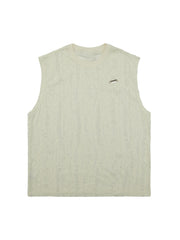 High Street Worn Design Diamond Texture Vest Streetwear