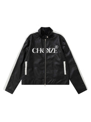 Monkey Monogrammed Leather Jacket Streetwear