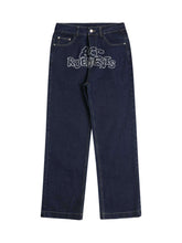 Star Letter Print Jeans Streetwear