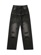 Vintage Washed Distressed Jeans Streetwear