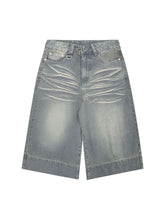 Washed Denim Hip Hop Shorts Relaxed Streetwear Style
