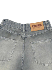 Washed Denim Hip Hop Shorts Relaxed Streetwear Style