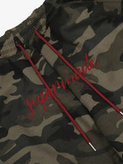 Retro Patchwork Embroidered Camouflage Barrel Pants