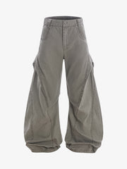 Vintage Distressed Pleated Barrel Pants