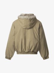 Street Outdoor Detachable Fur Collar Fleece Hooded Padded Jacket
