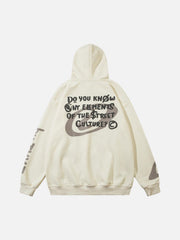 Abstract Angel Print Pullover Hoodie