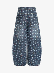 Vintage Star Embroidered Barrel Jeans