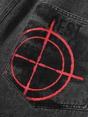 American Retro Embroidered Dopamine Jeans