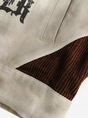 American Retro Washed Graffiti Patchwork Jacket