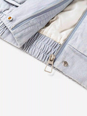American Street Style Washed Faded Short Jacket