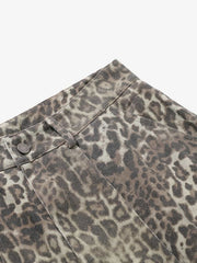 Vintage Leopard Print Cargo Barrel Pants