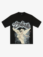 Retro Cupid Rhinestone Graphic T-Shirt