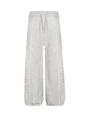 Retro Pearl Design Casual Straight Pants