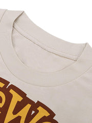 Bear Letter Print Hip Hop Short Sleeve T-Shirt