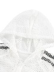 Breathable Mesh Hooded Snake Print Jersey T-Shirt