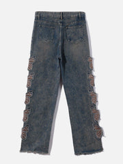 Butterfly Leg Cutout Jeans