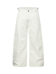 Washed Distressed Deconstructed Pleated Scimitar Jorts