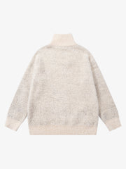 Street Spider And Butterfly Patterns Fluffy Zipper Sweater