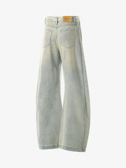 Painted Washed Old Machete Mopping Jeans