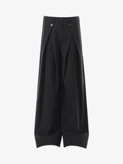 Retro Structured Asymmetric Baggy Pants