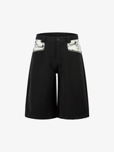 Retro Niche Patchwork Suit Shorts