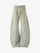 Painted Washed Old Machete Mopping Jeans