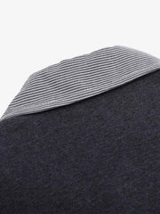 Retro Deconstructed Patchwork Striped Lapel T-Shirt