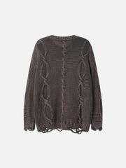 Cable Knit Ripped Sweater