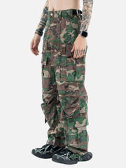 Camouflage Adjustable Belt Cargo Pants