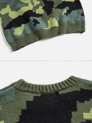 Camouflage Print Sweater