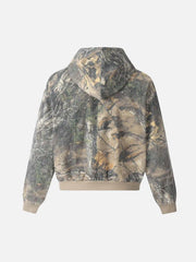 Camouflage Print Zip-Up Hoodie