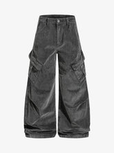 Vintage Corduroy Pleated Workwear Casual Pants