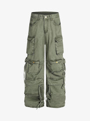Street Functional Multi-Pocket Workwear Casual Pants