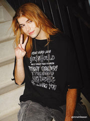 Chain Decoration Distressed Tee