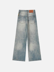 Chain Washed Graphic Jeans