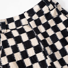 Checkerboard Elastic Horn Pants