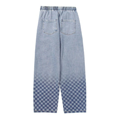 Checkerboard Print Jeans