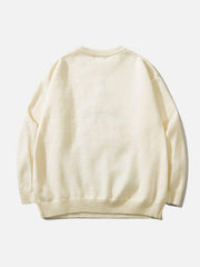 Christmas Tree Embroidery Print Sweater