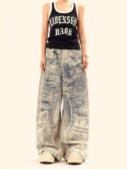Cigarette Digital Print Imitation Jeans