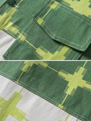 Color Block Patchwork Denim Jacket